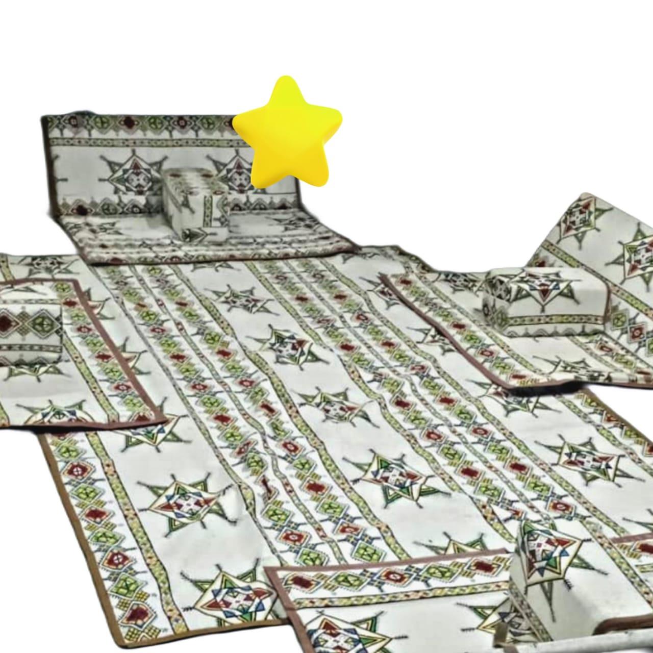 Seating Set with 4 Back cushions 8 Persons White Star Al Diyala