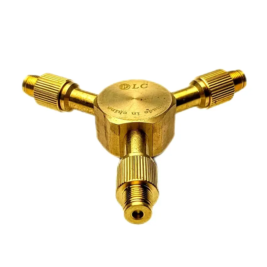DLC Brass 3-Way Gas Adapter / Splitter