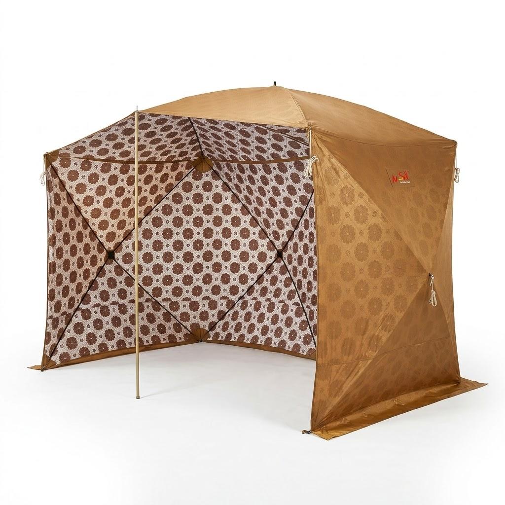 Camping Shelter with Canopy & Side Windbreaks 190*190*3.80– Desert Beige
