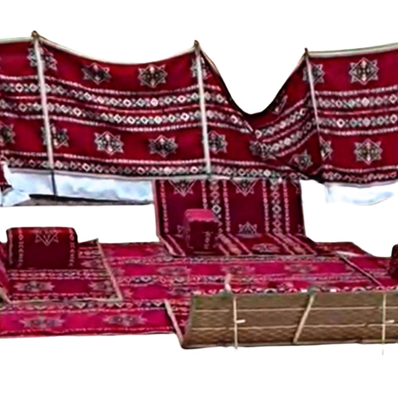 جلسه مع 4 تكايات 8 اشخاص احمر نجمة الديالة