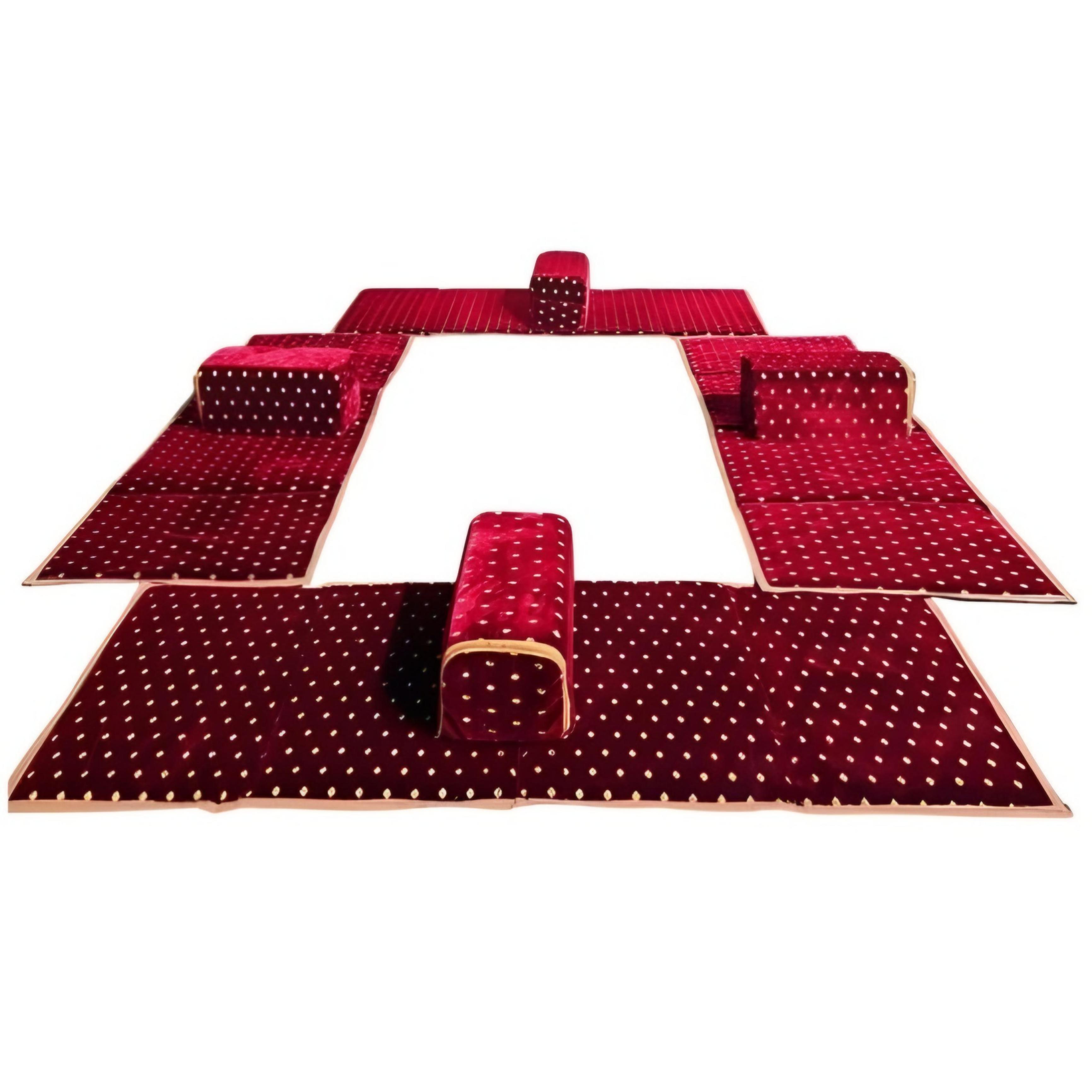 مده مع 4 تكايات 8 اشخاص احمر نقطة